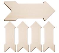 SOESFOUFU 5pcs Wooden Arrow Signs - Blank DIY Arrow Plaques for Home Decor Wedding Directional Yard Crafting - Rustic Wood Cutouts for Party Decoration
