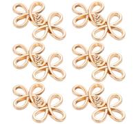 SOESFOUFU 6 Pairs Decorative Chinese Knot Buttons Metal Sewing Fasteners Alloy Material Closure for Han Suit and Cheongsam Oriental Style Garment Accessories