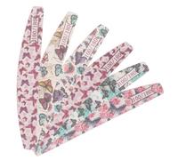 SOESFOUFU 6 Pcs Decorative Double Sided Wood Nail Files 100/180 Grit Portable Nail Trimming Tools for Travel with Butterfly and Floral Design to Remove Rough Edges and Chips