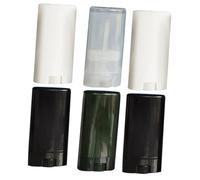 SOESFOUFU 6pcs 15g Oval Empty Lip Balm Tubes Cap Refillable Lip Gloss Containers for DIY Lipstick Deodorant Storage, Portable Personal Care Holder for Travel and Makeup Random Color