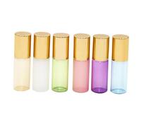 SOESFOUFU 6pcs 3ml Roll-on Essential Oil Bottles Set Portable Glass Refillable Subpackaging Bottles with Steel Roller Balls for Aromatherapy and Travel Use