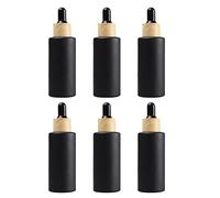 SOESFOUFU 6pcs Black Glass Dropper Bottles 50ml Leak-proof Essential Oil Bottles with Pipette Easy to Carry Refillable Containers for Skincare and Aromatherapy