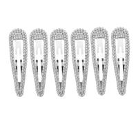 SOESFOUFU 6pcs Elegant Silver Rhinestone Hairpins Snap Hair Clips Made of Iron for Wedding Brides, Beautiful Decorations to Decorate Hairstyles with A Chic and Delicate Look