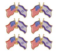 SOESFOUFU 6pcs Israeli Usa Flag Pin - American Flag Lapel Pin Badge Keepsake - Metal Lapel Badges for Festivals Veterans and Collectors