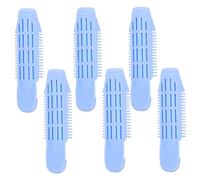 SOESFOUFU 6pcs Plastic Hair Rollers Clips for Curling and Styling, Blue Wavy Curling Hairdressing Accessories, Volumizing Root Hair Curler Set for Diy Salon Use
