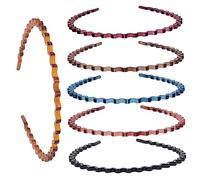 SOESFOUFU 6PCS Resin Wave Headbands for Women and Shower Hair Hoops Simple Chic Design for Washing Face and Daily Use