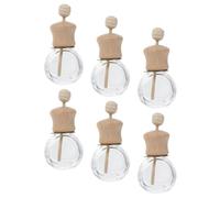 SOESFOUFU 6pcs Reusable Scent Diffuser Bottles with Clip on Perfume Dispenser for Car Air Conditioner, 10ml Glass Aroma Diffuser, Easy to Carry for Daily Use