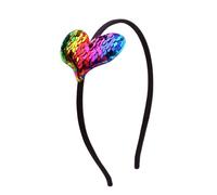 SOESFOUFU 6PCS Sequin Heart Headbands for Women Lightweight Fabric Wrapped Love Shaped Hair Accessories Comfortable Elastic Hairbands for Valentines Day Party Gift