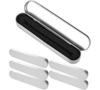 SOESFOUFU 6pcs Silver Tin Pencil Cases for School and Office, Sponge and Tinplate Material, Protects Stationery and Organizes Pens, Suitable for Little Boys