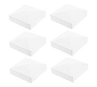 SOESFOUFU 6pcs White PVC Pyramid Fence Post Caps Fit Weatherproof Decorative Finials for Mailbox and Patio Fence Posts Reduce Maintenance and Protect Against Sun Rain