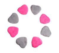 SOESFOUFU 8pcs Heart Shape Cosmetic Powder Washable Makeup Face Foundation Applicators with Strap for Loose Powder Canvas Material Gray and Rose Red Colors