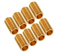 SOESFOUFU 8pcs M10 Brass Lamp Connector Rods 15mm Fully Threaded Hollow Lamp Stem Fittings Replacement Parts for Lighting Fixtures