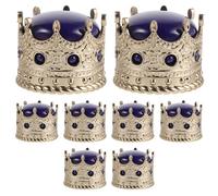 SOESFOUFU 8pcs Round Perfume Bottle Cap Replacement Lid (Crown Shape) - Cosmetic Container Accessories Leakproof Top Refillable Travel Fragrance Bottles
