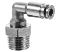 SOESFOUFU 90-Degree Elbow Pneumatic Fittings Push to Connect Npt Male Adapter with Nickel Plating Copper Material for Secure Connection in Pneumatic System Installations
