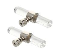 SOESFOUFU Acrylic Cabinet Door Knobs Round Silver Drawer Pull Handles with Zinc Alloy Base 2pcs Hard to Leave Fingerprint, Artistic and Pretty Design for Kitchen