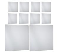 SOESFOUFU Acrylic Mirror Tiles 10x10cm 10pcs Self-adhesive Square Frameless Silver Shatterproof for and Modern Sl esign Door Home Decor
