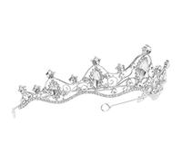 SOESFOUFU Baroque Teardrop Diamond Bridal Tiara Elegant Wedding Headdress for Girls Lightweight Alloy Hairpiece for Birthdays Festivals and Special Occasions