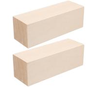 SOESFOUFU Basswood Craft Blocks Unfinished Wood Cubes 2Pcs Solid Wood for Carving and DIY Crafting
