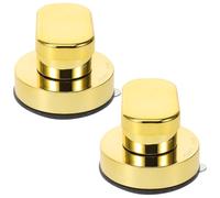 SOESFOUFU Bathtub and Shower Grab Bars 2Pcs Small Gold Plastic Suction Cup Handles Non-Drill for Bathroom Safety and Elderly Assistance