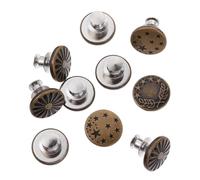 SOESFOUFU Blazer Button Set and Vintage Retro 10pcs Round Metal Featuring No Nail Replacement Coffee Colour for Coat Decoration for Coat and Blazer Accessories