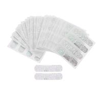 SOESFOUFU Breathable Glitter Bandages 100 Pieces White PVC Adhesive Small Bandages for Bulk First Aid Use