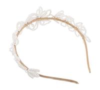 SOESFOUFU Bridal Pearl Flower Headband with Rhinestone Embellishment, Floral Beaded Wedding Hair Hoop for Women, Elegant Simulated Flower Bridal Hair Accessory for Wedding and Bridesmaids