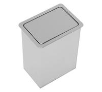 SOESFOUFU Built-In Countertop Trash Can with Swing Top Lid, Stainless Steel Embedded Waste Bin for Kitchen and Bathroom, Drop-In Garbage Bin with Lid, 2pcs Set