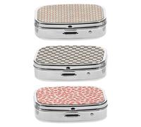SOESFOUFU Case that 2 Travel Compartments 3pcs with Organizer Pill, Zinc in Alloy Compact Medicine Dispenser for Portable Travel Tablet Storage Box Can be Placed Business Trips Suitcase