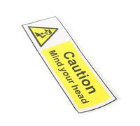 SOESFOUFU Caution Watch Your Head Sign Self-adhesive Sticker Decal for Low Ceiling Warning Easy to Install Safety Mind Your Head Decal for Home and Workplace