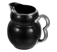 SOESFOUFU Ceramic Milk Jug Creamer Pitcher 200ml Black Portable Milk Container with Fine Workmanship, Simple and Practical Design for Dinner Parties and Restaurant Use
