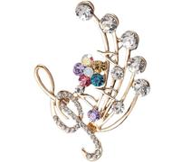 SOESFOUFU Chic Rhinestone Music Note Brooch Pin for Women, Alloy Material, Sparkly and Eye-catching Clothes Decoration, for Weddings and Parties
