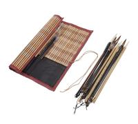 SOESFOUFU Chinese Calligraphy Brush Set for Beginners with Wooden Handle, Multi-purpose and Easy to Use, Assorted Colours, for Practice Calligraphy and Drawing