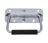 SOESFOUFU Chrome-Plated Iron Folding Handle for Toolbox Portable Spring-Loaded Hardware with Ergonomic Grip Rust-Resistant Suitable for Tool Chests and Storage Boxes