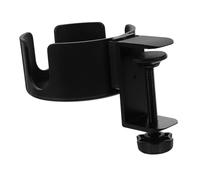 SOESFOUFU Clip Desk Cup Holder with Hook Portable Table Side Water Stand Strong Clamp Mug Organizer for Office and Home Black Desk Storage Rack for Neat Workspace