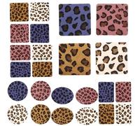 SOESFOUFU Clothes Patches Wear-Resistant Self-Adhesive Leopard Print 24pcs Polyester Compact for Clothes Hole Repair and DIY Decoration Fit for Shoes and Pillows