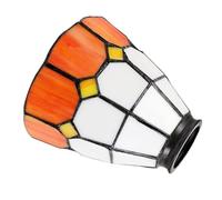 SOESFOUFU Colored Glass Lampshade for Bulb Mediterranean Orange and White Decorative Light Shade Ceiling and Wall Lamp Cover Accessory with Center Soft Warm Lighting Enhancer