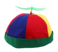 SOESFOUFU Colorful Propeller Beanie Hat, Removable Plastic Dragonfly Top, Soft Cotton Cap with Propeller, Costume Accessory for Kids Green