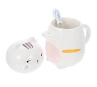 SOESFOUFU Creative Ceramic Cat Mug with Heat-Resistant Design and Comfortable Touch, Unique Lovely Cat Shape Coffee and Breakfast Cup for Home or Bar Use
