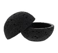 SOESFOUFU Creative Decorative Serving Bowl with Unique Imitation Meteorite Design, Black Cement and Metal Sphere Shape, for Culinary Displays and Fruit Presentation with Even Smoke Infusion
