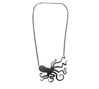 SOESFOUFU Creative Octopus Necklace Pendant Chain for Women, Vintage Black Plastic and Resin Jewelry with Fine Workmanship and Unique Pendant, for Outdoor and Daily Use