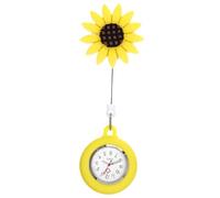 SOESFOUFU Digital Nurses Fob Watch with Sunflower Design Comfortable Silicone Zinc Alloy Material Simple Style Pocket Watch for Nurses and Students Safe and Portable