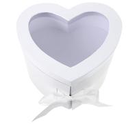 SOESFOUFU Double Layer Heart Shaped Box with Rotating Lid, White Valentine’S Day Bouquet Packaging Box, Premium Flower Arranging Container for Presents and Display