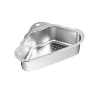 SOESFOUFU Drain Basket Food Drainer Drying Draining Dish Drainer Functional Small Sink Corner Colander Kitchen Sink Strainer Basket Storage Stainless Steel Silver