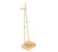 SOESFOUFU Dustpan and Broom Set with Wooden Handle and Soft Bristles for Household Cleaning and Garden Use