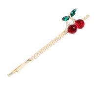 SOESFOUFU Elegant Chic Cherry Hairpin with Rhinestone Faux Pearl Alloy Material Polished Finish Versatile Use for Women Parties and Special Events
