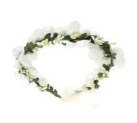SOESFOUFU Elegant White Floral Wreath Hair Headband, Featuring Pretty Ornaments and Special Material, for Graduation Ceremony or Dress on Ordinary Day
