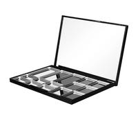 SOESFOUFU Empty Eyeshadow Case Magnetic Eyeshadow Container 10.5x7.5x2inch Versatile Magnetic Base -shaped Abs Makeup Tray with Mirror for Travel and Business Trips