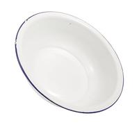 SOESFOUFU Enamel Foot Basin Wash Basin 32cm Blue Rim for Foot Soak and Washing Lightweight Retro Design for Home and Spa Use