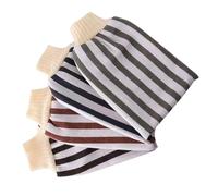 SOESFOUFU Exfoliating Bath Mitten Gloves 4pcs Set Mixed Colors Double-sided Shower Scrubbing Gloves for Adult Body Care and Back Massage