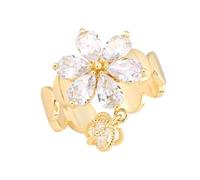 SOESFOUFU Fashionable Open Ring for Women with Tassel Chain and Rhinestones, Copper Material, Eye-catching and Comfortable Design, for Party Costumes and Club Wear